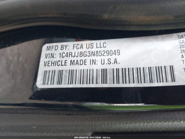 Продаж на аукціоні авто 2022 Jeep Grand Cherokee L Limited 4x2, vin: 1C4RJJBG3N8529049, номер лоту: 45848120