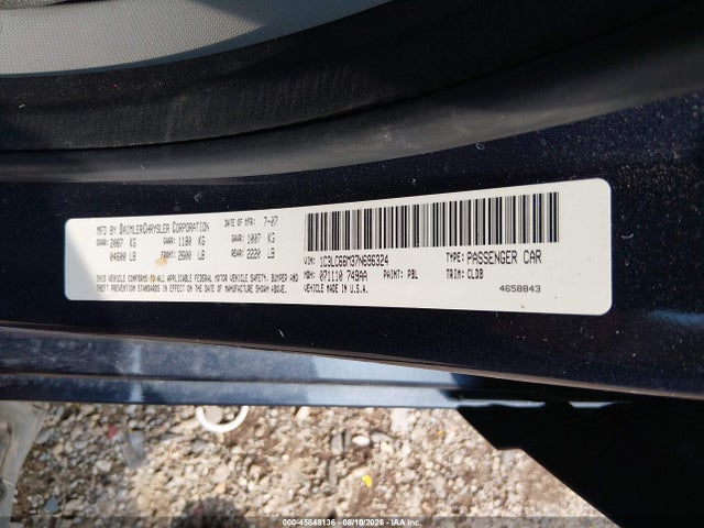 Aukcja sprzedaży 2007 Chrysler Sebring Limited, vin: 1C3LC66M37N696324, numer aukcji: 45848136