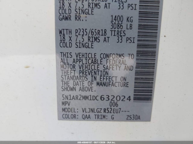 Aukcja sprzedaży 2013 Nissan Pathfinder Sl, vin: 5N1AR2MM1DC632024, numer aukcji: 45848157