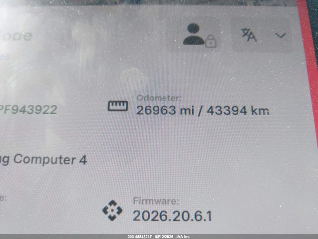 45848217 :رقم المزاد ، 7SAYGDED3PF943922 vin ، 2023 Tesla Model Y Rwd مزاد بيع