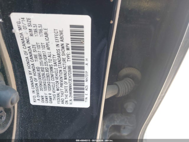 Honda Cr-v Ex-l 2014 2HKRM4H73EH703686 Image 9
