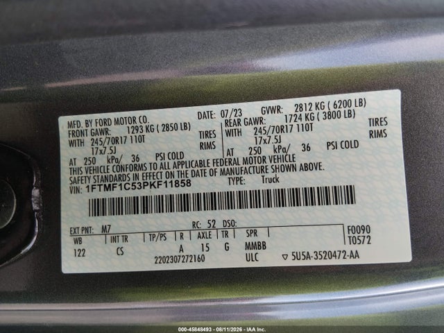 1FTMF1C53PKF11858 Ford F-150 Xl