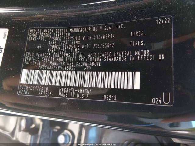 Auction sale of the 2023 Toyota Corolla Cross Le, vin: 7MUCAABG4PV045899, lot number: 45848505