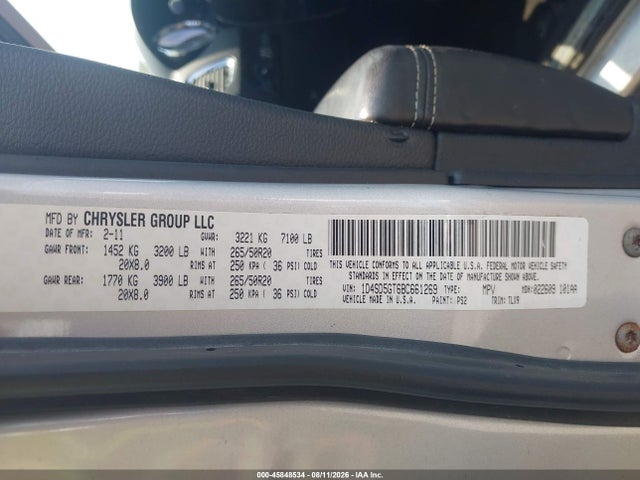 Продаж на аукціоні авто 2011 Dodge Durango Citadel, vin: 1D4SD5GT6BC661269, номер лоту: 45848534