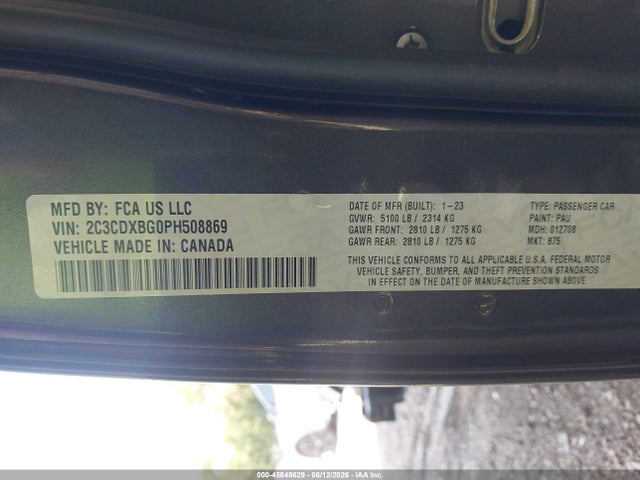 Продаж на аукціоні авто 2023 Dodge Charger Sxt, vin: 2C3CDXBG0PH508869, номер лоту: 45848629