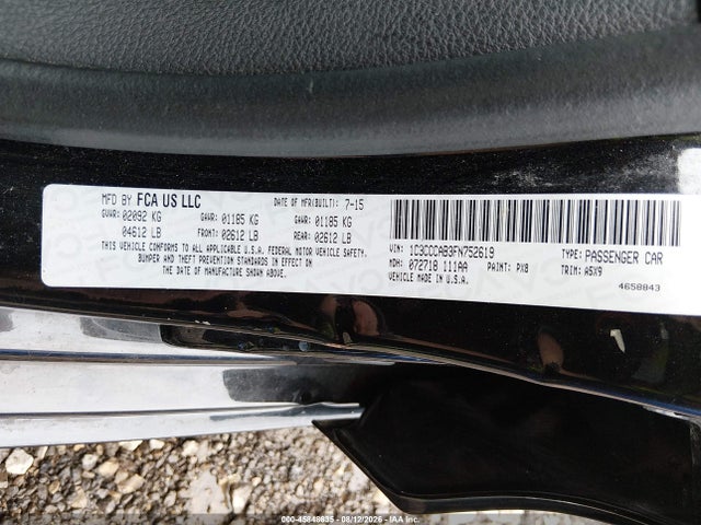Продаж на аукціоні авто 2015 Chrysler 200 Limited, vin: 1C3CCCAB3FN752619, номер лоту: 45848635