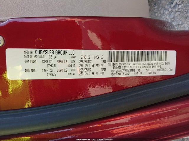Aukcja sprzedaży 2015 Dodge Grand Caravan Se Plus, vin: 2C4RDGBG5FR652545, numer aukcji: 45848656