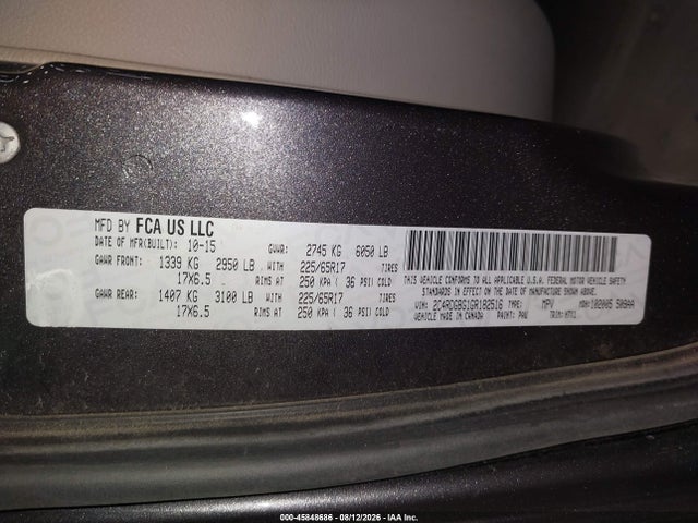 Aukcja sprzedaży 2016 Dodge Grand Caravan American Value Pkg, vin: 2C4RDGBG1GR182516, numer aukcji: 45848686