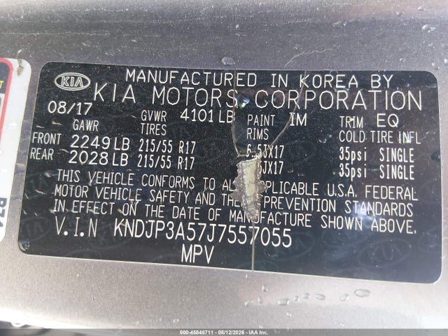 Aukcja sprzedaży 2018 Kia Soul +, vin: KNDJP3A57J7557055, numer aukcji: 45848711