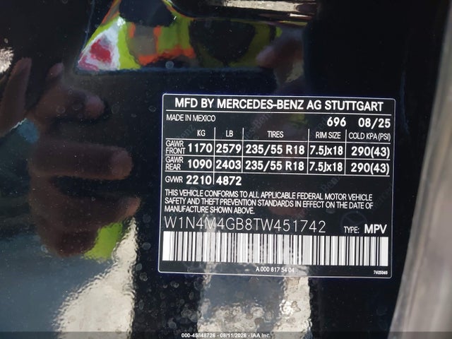 Продаж на аукціоні авто 2026 Mercedes-benz Glb 250, vin: W1N4M4GB8TW451742, номер лоту: 45848726