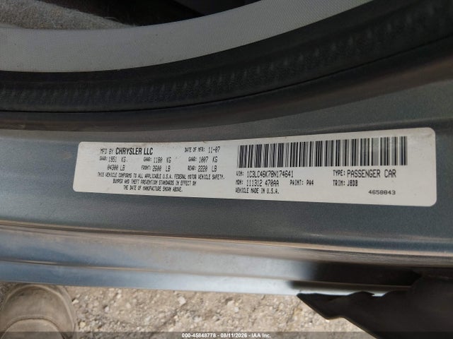 Aukcja sprzedaży 2008 Chrysler Sebring Lx, vin: 1C3LC46K78N174641, numer aukcji: 45848778