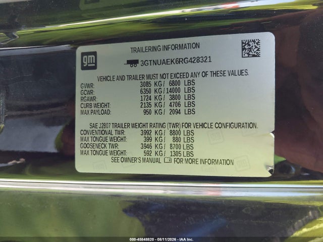 Продажа на аукционе авто 2024 Gmc Sierra 1500 4wd  Standard Box Pro, vin: 3GTNUAEK6RG428321, номер лота: 45848820