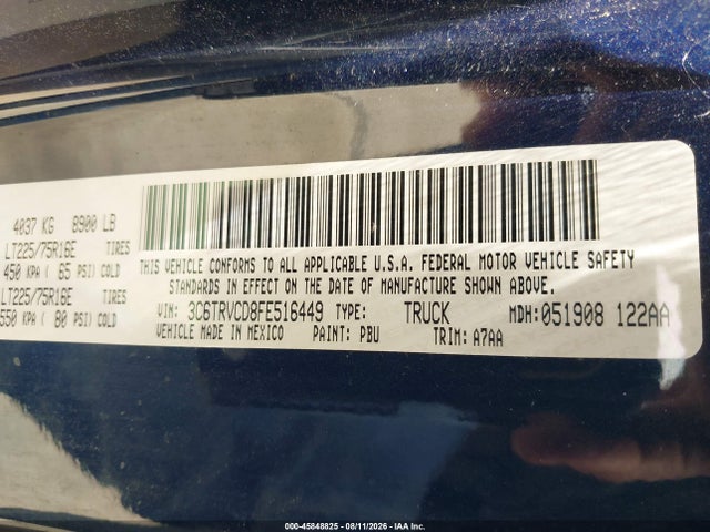 RAM Promaster 2500 High Roof 2015 3C6TRVCD8FE516449 Image 9