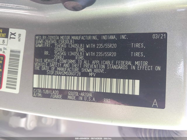 Toyota Highlander Platinum 2021 5TDFZRAH2MS060728 Image 9