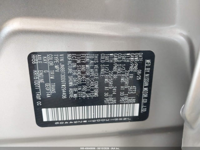 Aukcja sprzedaży 2026 Nissan Rogue Platinum, vin: JN8BT3DD9TW294406, numer aukcji: 45848886