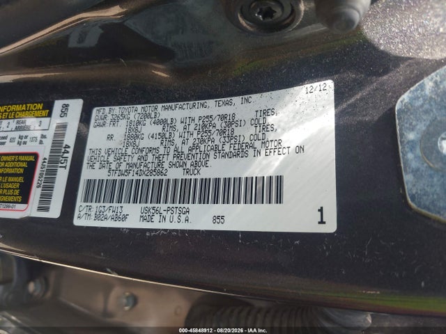 Aukcja sprzedaży 2013 Toyota Tundra Grade 5.7l V8, vin: 5TFDW5F14DX285862, numer aukcji: 45848912