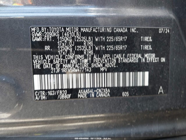 Toyota RAV4 LE 2024 2T3F1RFV5RW477143 Image 9
