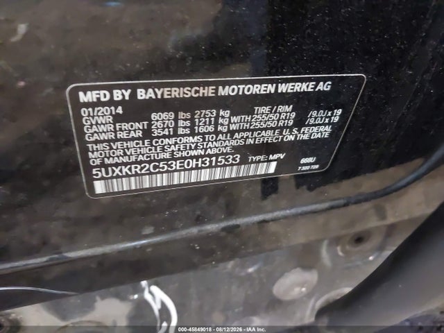Продаж на аукціоні авто 2014 Bmw X5 Sdrive35i, vin: 5UXKR2C53E0H31533, номер лоту: 45849018