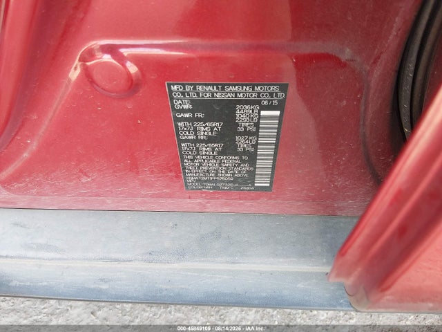Продаж на аукціоні авто 2015 Nissan Rogue Sv, vin: KNMAT2MT1FP576059, номер лоту: 45849109