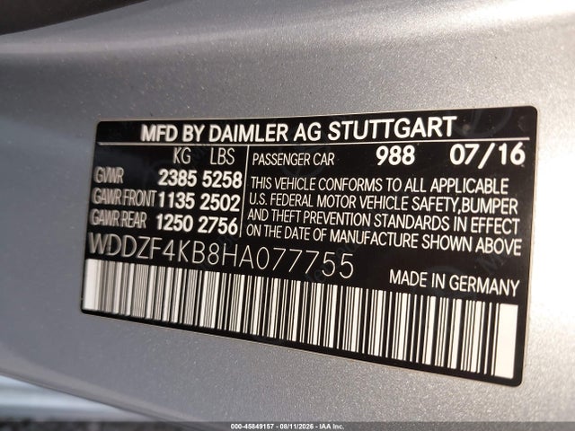 Продаж на аукціоні авто 2017 Mercedes-benz E 300 4matic, vin: WDDZF4KB8HA077755, номер лоту: 45849157