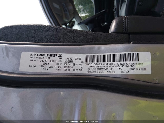 Продаж на аукціоні авто 2014 Dodge Durango Limited, vin: 1C4RDJDG8EC973481, номер лоту: 45849169