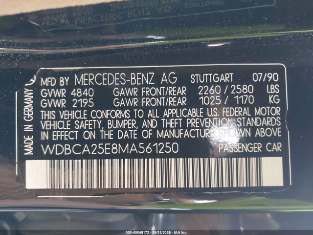 Продажа на аукционе авто 1991 Mercedes-benz 300 Sel, vin: WDBCA25E8MA561250, номер лота: 45849172