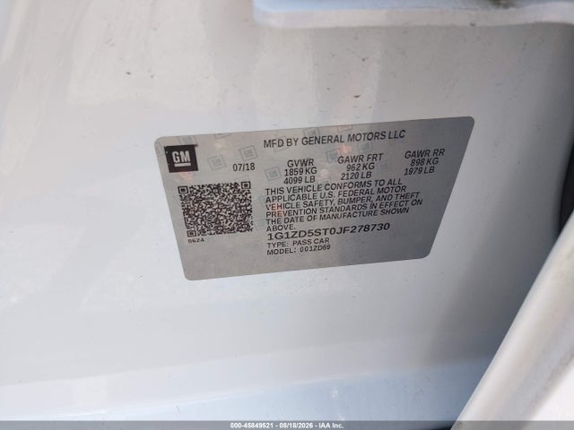1G1ZD5ST0JF278730 Chevrolet MALIBU LT