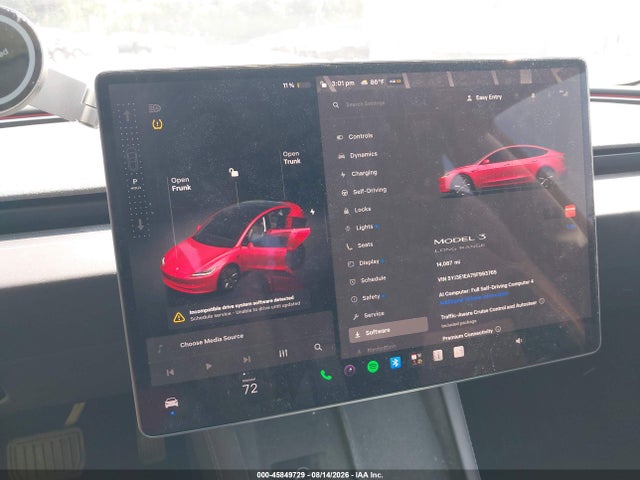 2025 Tesla Model 3 Long Range Rear-wheel Drive/standard Rear-wheel Drive მანქანა იყიდება აუქციონზე, vin: 5YJ3E1EA7SF993765, აუქციონის ნომერი: 45849729