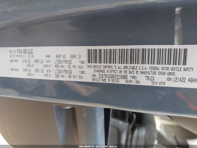 Aukcja sprzedaży 2019 Ram Promaster 2500 High Roof 159 Wb, vin: 3C6TRVDG6KE516985, numer aukcji: 45849779