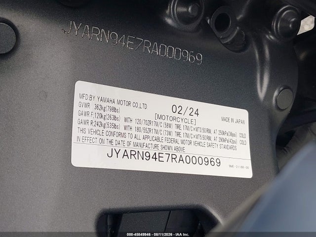 Yamaha MT09 2024 JYARN94E7RA000969 Image 10
