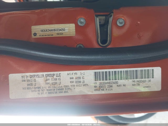 Продажа на аукционе авто 2011 Dodge Caliber Mainstreet, vin: 1B3CB3HAXBD234293, номер лота: 45850044