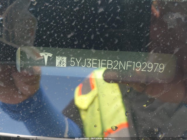 Продаж на аукціоні авто 2022 Tesla Model 3 Long Range Dual Motor All-wheel Drive, vin: 5YJ3E1EB2NF192979, номер лоту: 45850052
