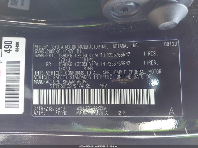Toyota SIENNA XLE 2023 5TDYRKEC9PS174065 Image 9