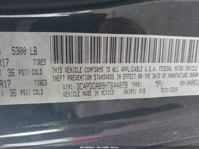 Dodge JOURNEY SE 2017 3C4PDCAB9HT644079 Image 9
