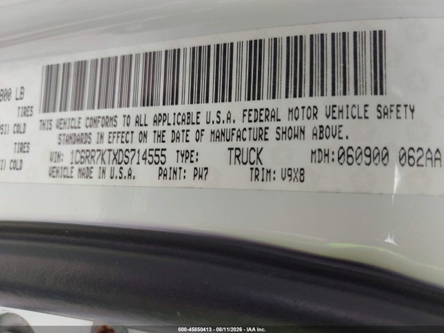 Aukcja sprzedaży 2013 Ram 1500 Express, vin: 1C6RR7KTXDS714555, numer aukcji: 45850413