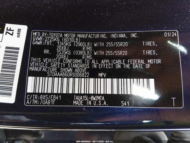 Продажа на аукционе авто 2024 Lexus Tx 350 Premium, vin: 5TDAAAB60RS006822, номер лота: 45850442