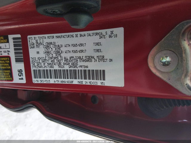 3TMCZ5AN1JM171882 Toyota Tacoma