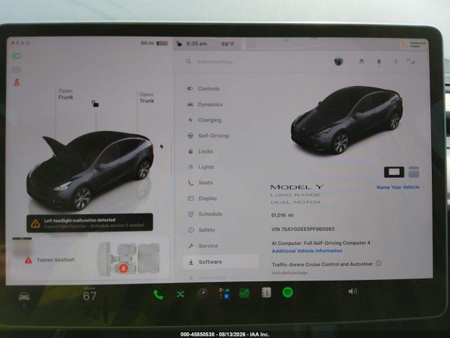 Продажа на аукционе авто 2023 Tesla Model Y Awd/long Range Dual Motor All-wheel Drive, vin: 7SAYGDEE5PF960083, номер лота: 45850538