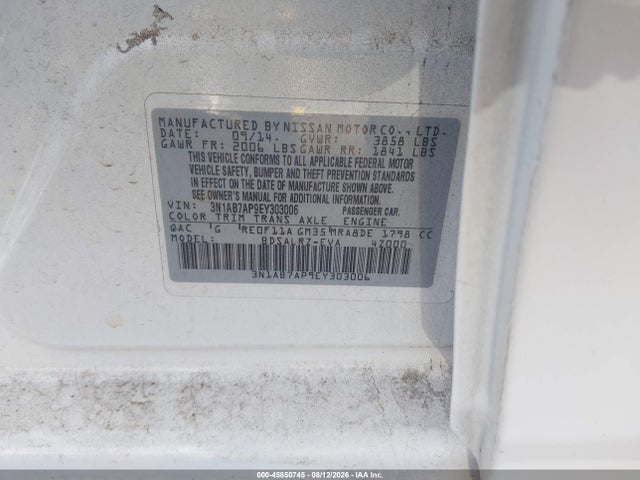 Nissan SENTRA SR 2014 3N1AB7AP9EY303006 Image 9