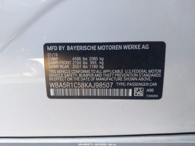 Продажа на аукционе авто 2019 Bmw 330i, vin: WBA5R1C58KAJ98507, номер лота: 45850773