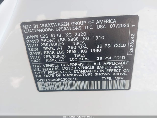 Продажа на аукционе авто 2024 Volkswagen Atlas Cross Sport 2.0t Se W/technology, vin: 1V2KE2CA0RC202616, номер лота: 45850860