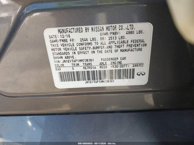 JN1EV7AP1HM738361 Infiniti Q50 3.0t Premium