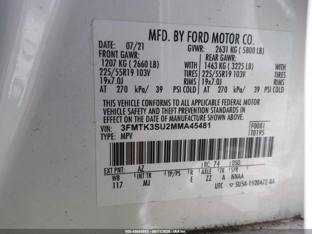 Ford Mustang Mach-e Premium 2021 3FMTK3SU2MMA45481 Image 9