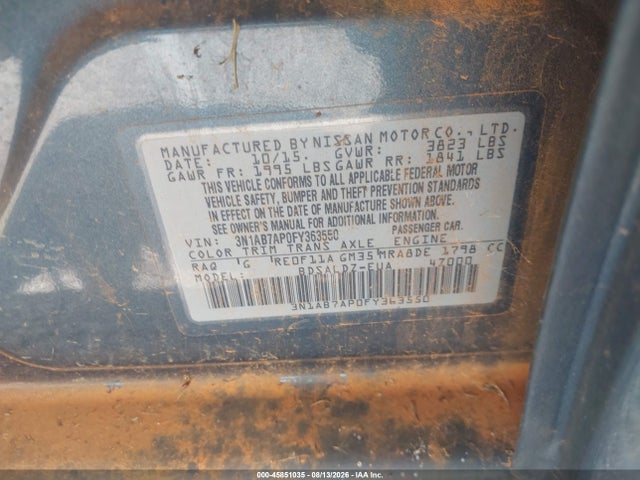 Nissan SENTRA SV 2015 3N1AB7AP0FY363550 Image 9