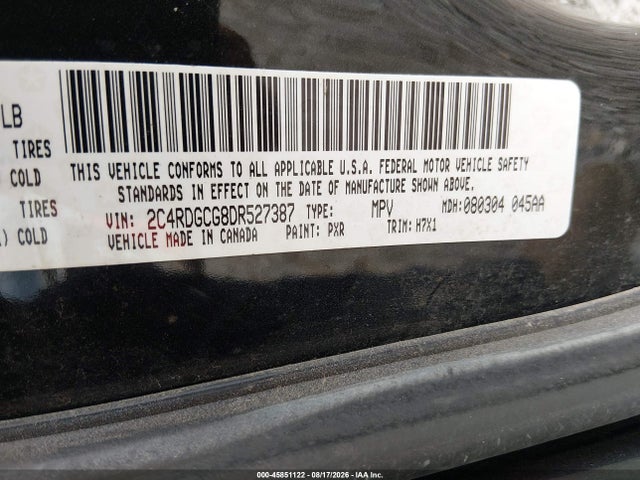 Продажа на аукционе авто 2013 Dodge Grand Caravan Sxt, vin: 2C4RDGCG8DR527387, номер лота: 45851122