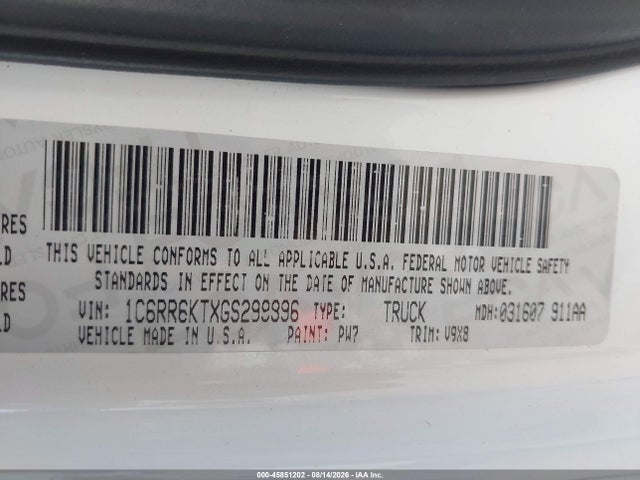 Продажа на аукционе авто 2016 Ram 1500 Express, vin: 1C6RR6KTXGS299896, номер лота: 45851202