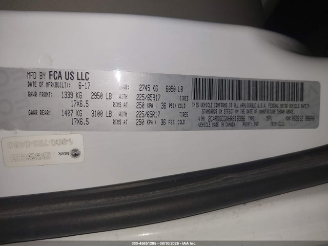 Dodge Grand Caravan Sxt 2017 2C4RDGCGXHR818396 Image 9