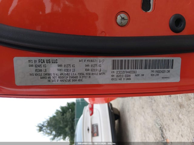2017 Dodge Challenger R/t მანქანა იყიდება აუქციონზე, vin: 2C3CDZBT0HH655963, აუქციონის ნომერი: 45851353