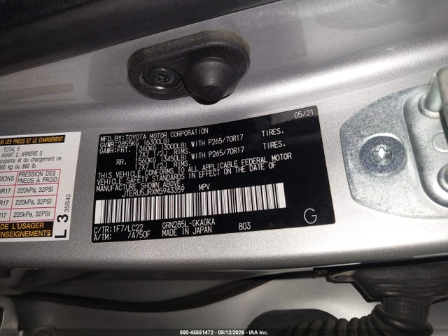 Aukcja sprzedaży 2021 Toyota 4runner Trd Off Road Premium, vin: JTERU5JRXM5943359, numer aukcji: 45851472