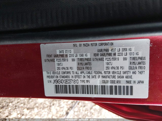 Продаж на аукціоні авто 2014 Mazda Cx-5 Grand Touring, vin: JM3KE4DY2E0371810, номер лоту: 45851482